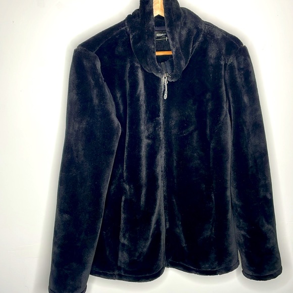 32 Degrees Jacket Plush, Sz L Black pockets - high collar front zip heavy weight - Picture 2 of 7